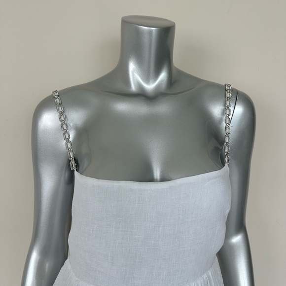 RUMER linen dress size S established with crystals Retail 580$ - Picture 3 of 11